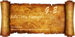 Gálfy Egmont névjegykártya